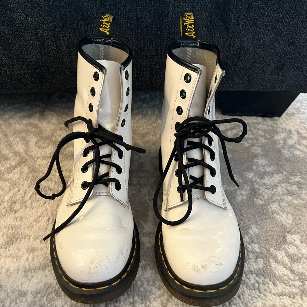 White Patent Leather Doc Dr. Martens